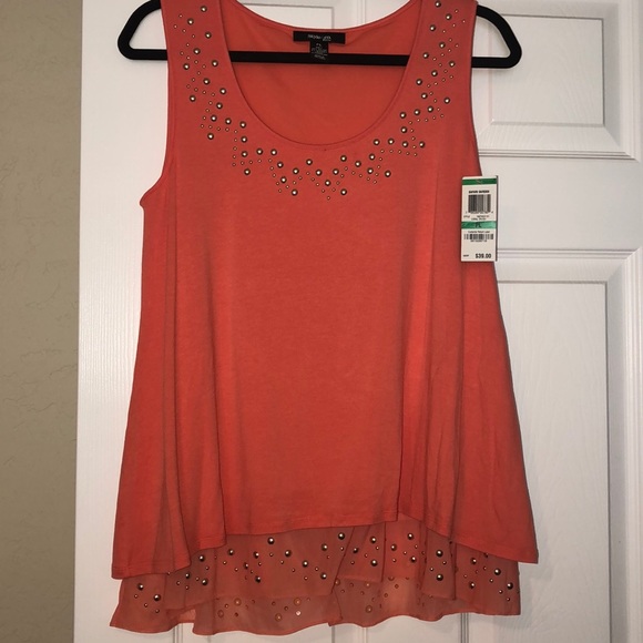 Orange bling top - Picture 1 of 5